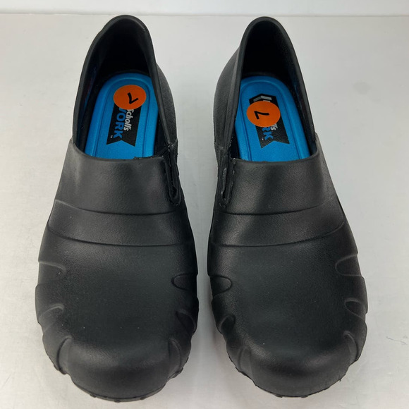 EUC Dr. Scholl's 7 Work Trance Black Slip Resistant Clog Slip/On Wedge Platform - Picture 4 of 8